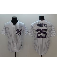 Men's MLB New York Yankees #25 Gleyber Torres White 2018 Stars & Stripes Cool Base Jersey