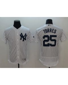 Men's MLB New York Yankees #25 Gleyber Torres White Flexbase Player Stitched Jersey