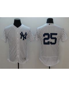 Men's MLB New York Yankees #25 Gleyber Torres White Flexbase Stitched Jersey
