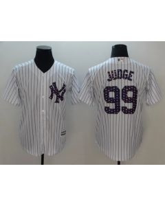 Men's MLB New York Yankees #99 Aaron Judge White 2018 Stars & Stripes Cool Base Stitched Jersey
