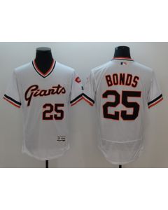 Men's MLB San Francisco Giants #25 Barry Bonds White White Throwback Stitched Jersey