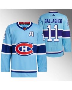 Men's Montreal Canadiens #11 Brendan Gallagher Blue 2022-23 Reverse Retro Stitched Jersey