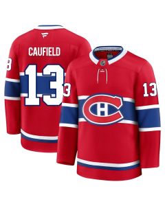 Men's Montreal Canadiens #13 Cole Caufield Red Home Premium Jersey