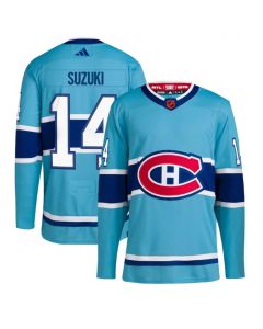 Men's Montreal Canadiens #14 Nick Suzuki 2022-23 Reverse Retro Stitched Jersey