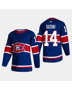 Men's Montreal Canadiens #14 Nick Suzuki Blue Stitched Jersey