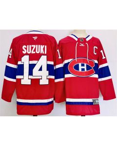 Men's Montreal Canadiens #14 Nick Suzuki Red 2024-25 Stitched Jersey