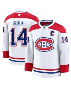 Men's Montreal Canadiens #14 Nick Suzuki White Away Premium Jersey