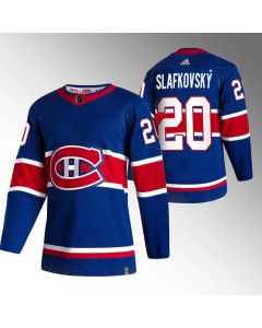 Men's Montreal Canadiens #20 Juraj Slafkovsky Blue Stitched Jersey