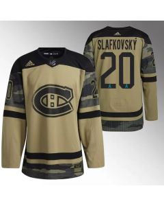 Men's Montreal Canadiens #20 Juraj Slafkovsky Olive Salute To Service Stitched Jersey