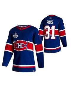 Men's Montreal Canadiens #31 Carey Price 2021 Blue Stanley Cup Final Stitched Jersey