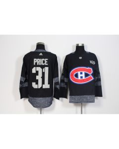 Men's Montreal Canadiens #31 Carey Price Black 1917-2017 100th Anniversary Stitched NHL Jersey (Black)