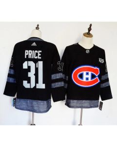 Men's Montreal Canadiens #31 Carey Price Black 1917-2017 100th Anniversary Stitched NHL Jersey
