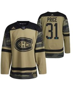 Men's Montreal Canadiens #31 Carey Price Olive Salute To Service Stitched Jersey