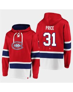 Men's Montreal Canadiens #31 Carey Price Red Ageless Must-Have Lace-Up Pullover Hoodie