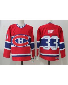 Men's Montreal Canadiens #33 Patrick Roy Red Throwback CCM Stitched NHL Jersey