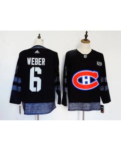 Men's Montreal Canadiens #6 Shea Weber Black 1917-2017 100th Anniversary Stitched NHL Jersey