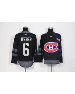 Men's Montreal Canadiens #6 Shea Weber Black 1917-2017 100th Anniversary Stitched NHL Jersey (Black)