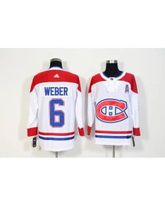 Men's Montreal Canadiens #6 Shea Weber White Stitched NHL Jersey