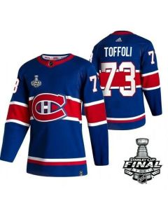 Men's Montreal Canadiens #73 Tyler Toffoli 2021 Blue Stanley Cup Final Stitched Jersey