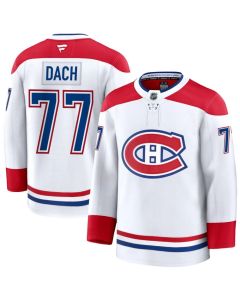 Men's Montreal Canadiens #77 Kirby Dach White Away Premium Jersey