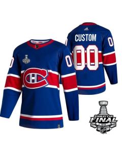 Men's Montreal Canadiens Active Player Custom 2021 Blue Stanley Cup Final Stitched Jersey
