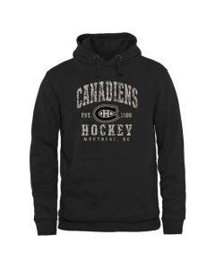Men's Montreal Canadiens Black Camo Stack Pullover Hoodie