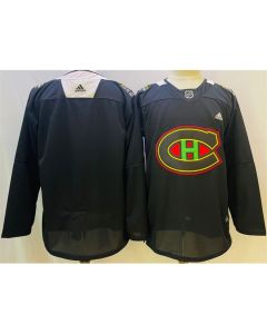 Men's Montreal Canadiens Blank 2022 Black Warm Up History Night Stitched Jersey
