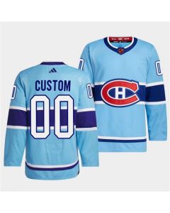 Men's Montreal Canadiens Custom Blue 2022-23 Reverse Retro Stitched Jersey