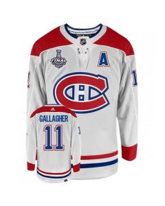 Men's Montreal Canadiens Customized White 2021 Stanley Cup Final Patch Stitched Jersey