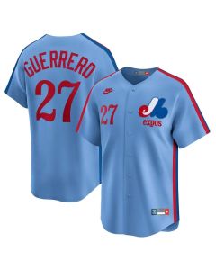 Men's Montreal Expos #27 Vladimir Guerrero Nike Powder Blue Cooperstown Collection Limited Jersey (Blue)