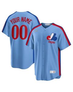 Men's Montreal Expos Nike Light Blue Road Cooperstown Collection Team Custom Jersey