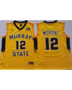 Men's Murray State Racers #12 Ja Morant Yellow Stitched Jersey