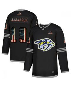 Men's Nashville Predators #19 Calle Jarnkrok 2020 Grey USA Flag Stitched NHL Jersey