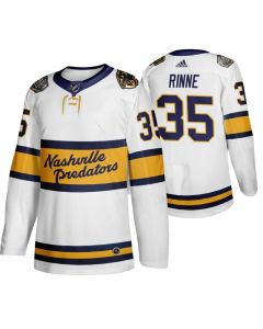 Men's Nashville Predators #35 Pekka Rinne White Stitched NHL Jersey