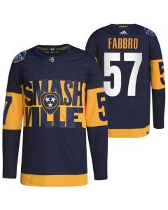 Men's Nashville Predators #57 Dante Fabbro 2022 Navy Stadium Series Player Stitched Jersey