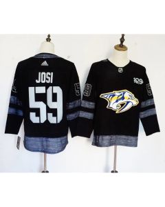 Men's Nashville Predators #59 Roman Josi Black 1917-2017 100th Anniversary Stitched NHL Jersey