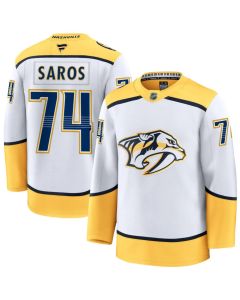 Men's Nashville Predators #74 Juuse Saros White Home Stitched Hockey Premium Jersey