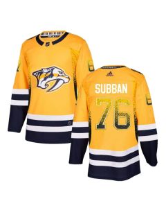 Men's Nashville Predators #76 P.K Subban Yellow Drift Fashion Stitched NHL Jersey