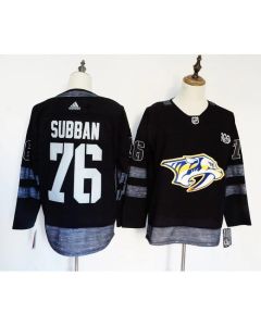 Men's Nashville Predators #76 PK Subban Black 1917-2017 100th Anniversary Stitched NHL Jersey