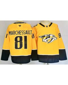 Men's Nashville Predators #81 Jonathan Marchessault Gold 2024-25 Home Stitched Hockey Jersey