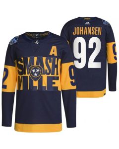 Men's Nashville Predators #92 Ryan Johansen 2022 Navy Stadium Series Player Stitched Jersey