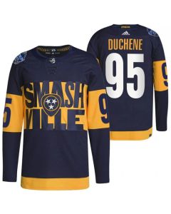 Men's Nashville Predators #95 Matt Duchene 2022 Navy Stadium Series Player Stitched Jersey