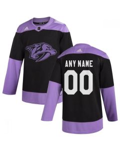 Men's Nashville Predators Black Hockey Fights Cancer Custom Practice NHL Stitched Jersey