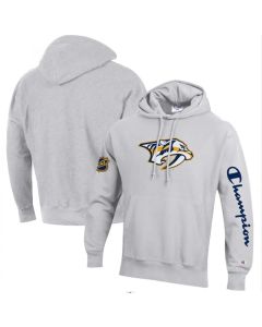 Men's Nashville Predators Champion Heathered Gray Reverse Weave Pullover Hoodie