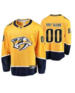 Men's Nashville Predators Custom Gold Stitched Jersey (Gold)