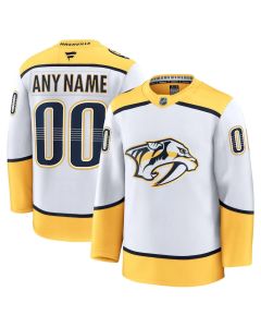 Men's Nashville Predators White Away Premium Custom Jersey