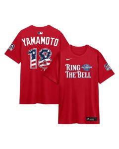 Men's National League #18 Yoshinobu Yamamoto Nike Red 2026 All-Star Game Name & Number T-Shirt