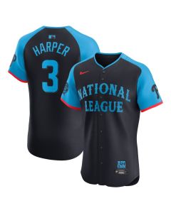 Men's National League #3 Bryce Harper Navy 2024 MLB All-Star Game Elite Player Jersey