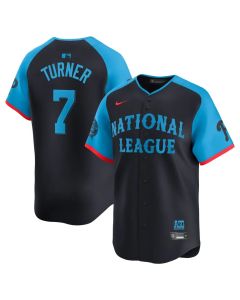 Men's National League #7 Trea Turner Navy 2024 MLB All-Star Game Limited Player Jersey