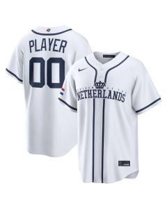 Men's Netherlands Baseball Custom Custom White 2026 World Baseball Classic Home Jersey (White)